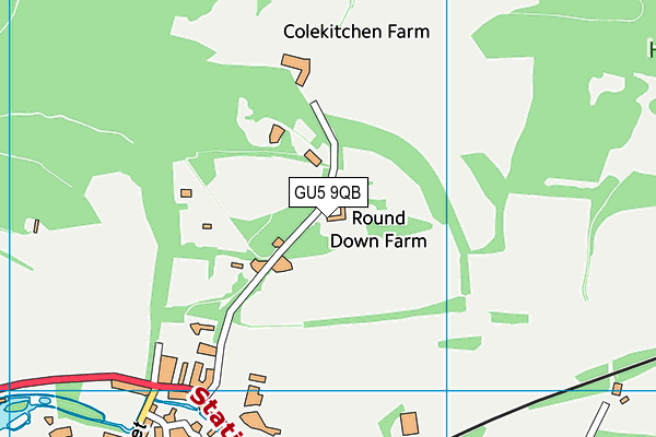 GU5 9QB map - OS VectorMap District (Ordnance Survey)