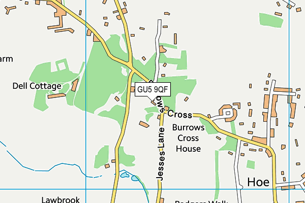 GU5 9QF map - OS VectorMap District (Ordnance Survey)