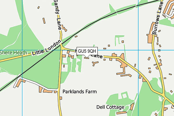 GU5 9QH map - OS VectorMap District (Ordnance Survey)