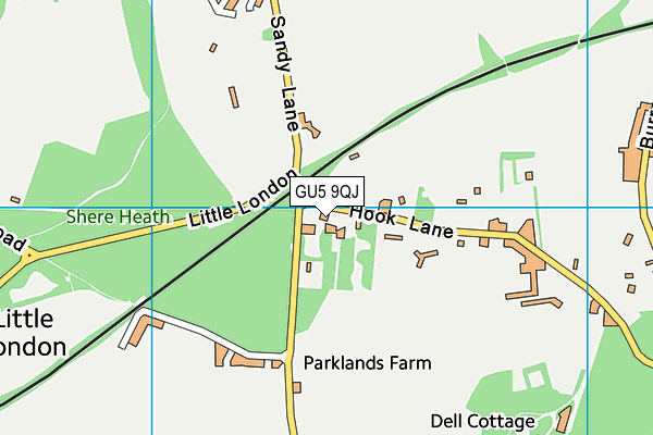 GU5 9QJ map - OS VectorMap District (Ordnance Survey)