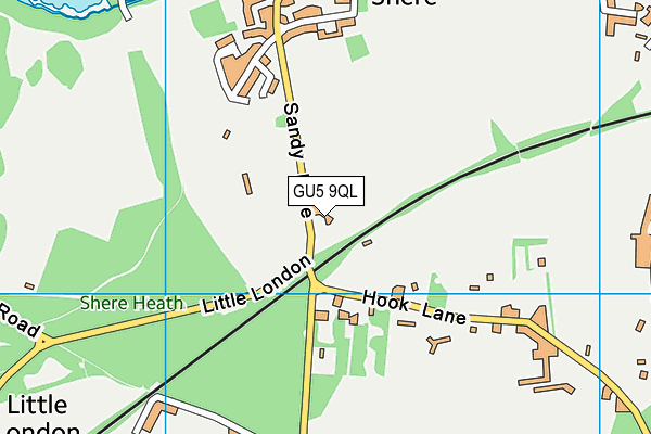 GU5 9QL map - OS VectorMap District (Ordnance Survey)