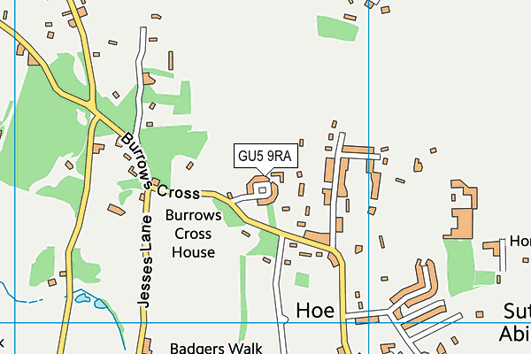 GU5 9RA map - OS VectorMap District (Ordnance Survey)