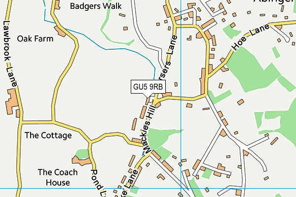GU5 9RB map - OS VectorMap District (Ordnance Survey)
