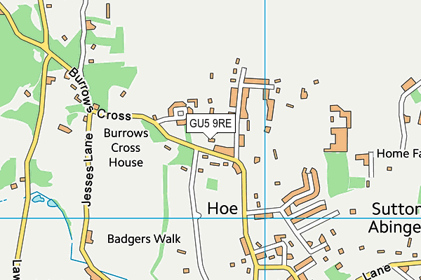 GU5 9RE map - OS VectorMap District (Ordnance Survey)