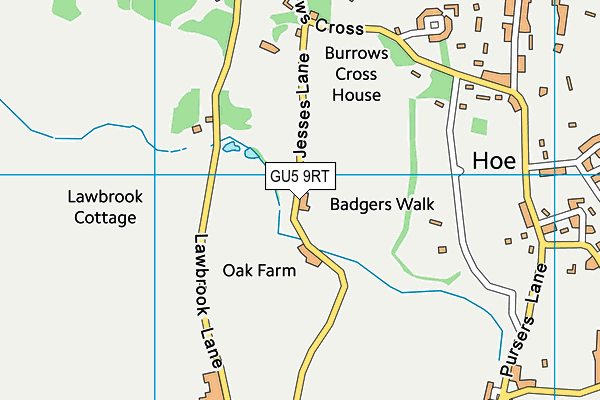 GU5 9RT map - OS VectorMap District (Ordnance Survey)