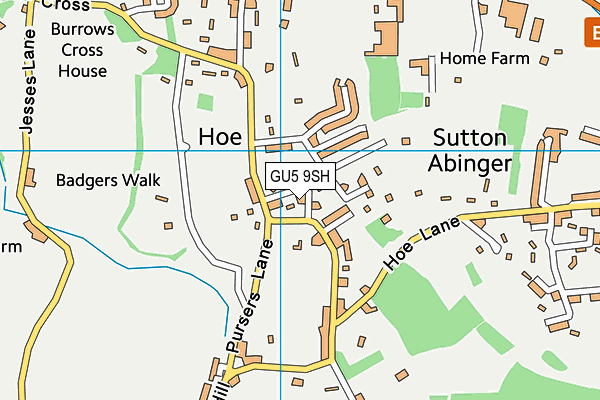 GU5 9SH map - OS VectorMap District (Ordnance Survey)