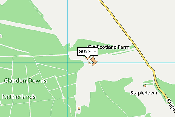 GU5 9TE map - OS VectorMap District (Ordnance Survey)