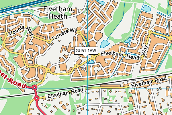 GU51 1AW map - OS VectorMap District (Ordnance Survey)