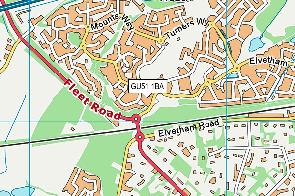 GU51 1BA map - OS VectorMap District (Ordnance Survey)