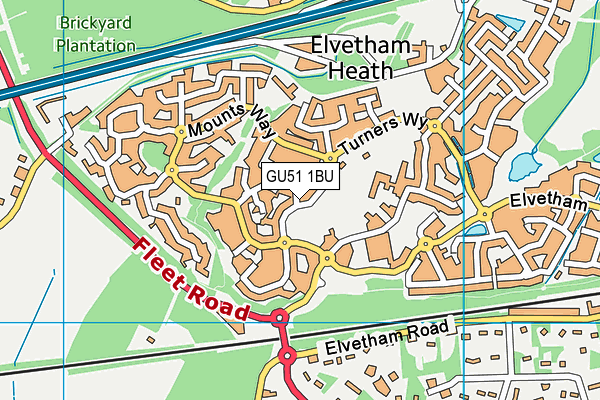 Elvetham Heath  map (GU51 1BU) - OS VectorMap District (Ordnance Survey)