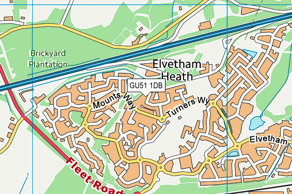 GU51 1DB map - OS VectorMap District (Ordnance Survey)