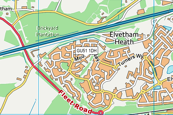GU51 1DH map - OS VectorMap District (Ordnance Survey)