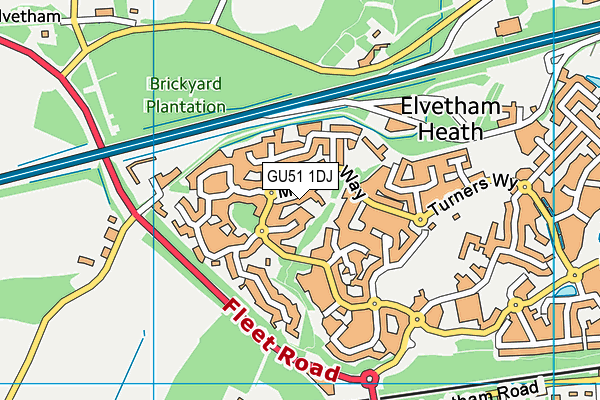 GU51 1DJ map - OS VectorMap District (Ordnance Survey)