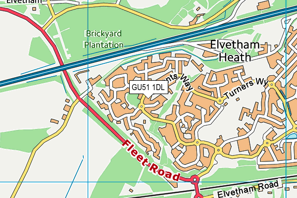 GU51 1DL map - OS VectorMap District (Ordnance Survey)