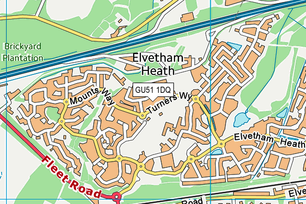 GU51 1DQ map - OS VectorMap District (Ordnance Survey)