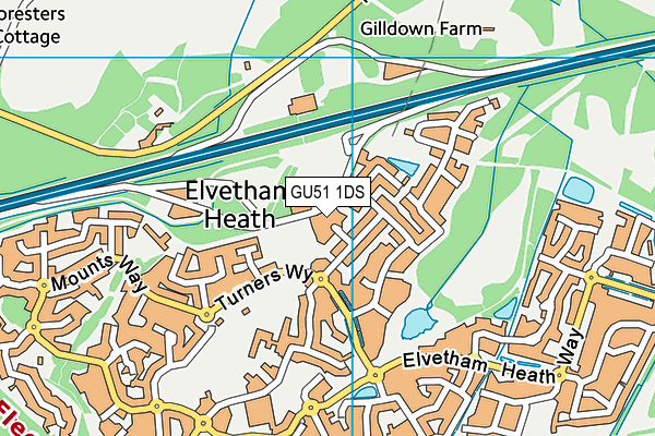 GU51 1DS map - OS VectorMap District (Ordnance Survey)