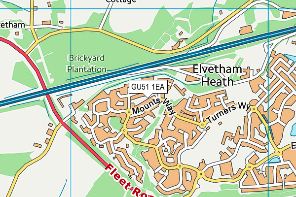 GU51 1EA map - OS VectorMap District (Ordnance Survey)