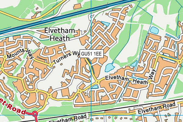 GU51 1EE map - OS VectorMap District (Ordnance Survey)