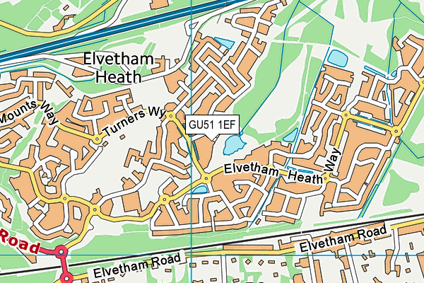 GU51 1EF map - OS VectorMap District (Ordnance Survey)