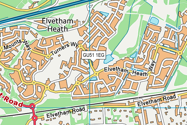 GU51 1EG map - OS VectorMap District (Ordnance Survey)
