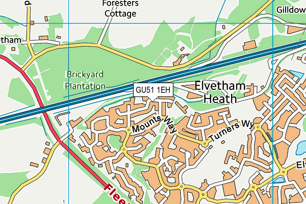 GU51 1EH map - OS VectorMap District (Ordnance Survey)