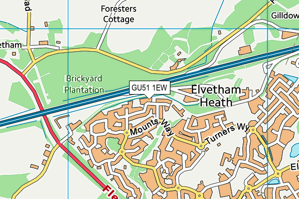 GU51 1EW map - OS VectorMap District (Ordnance Survey)