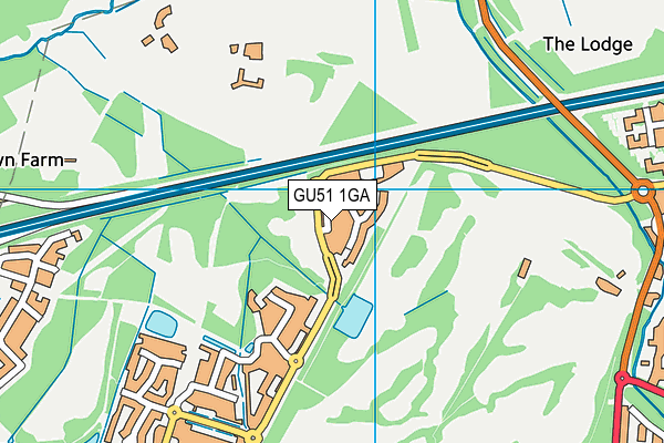 GU51 1GA map - OS VectorMap District (Ordnance Survey)