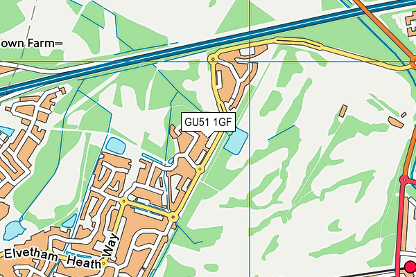 GU51 1GF map - OS VectorMap District (Ordnance Survey)