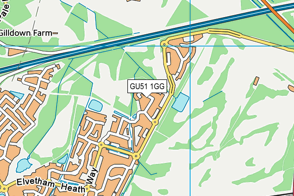 GU51 1GG map - OS VectorMap District (Ordnance Survey)