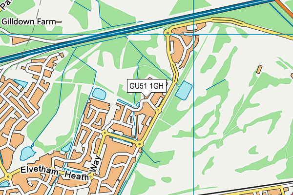 GU51 1GH map - OS VectorMap District (Ordnance Survey)