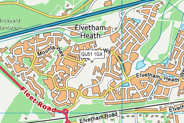 GU51 1GX map - OS VectorMap District (Ordnance Survey)