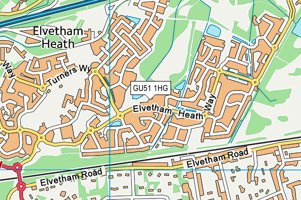 GU51 1HG map - OS VectorMap District (Ordnance Survey)