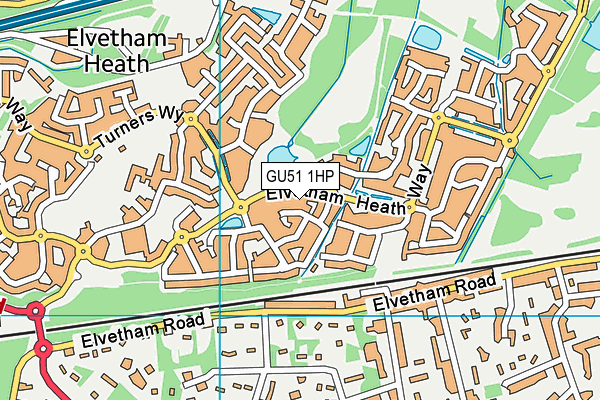 GU51 1HP map - OS VectorMap District (Ordnance Survey)