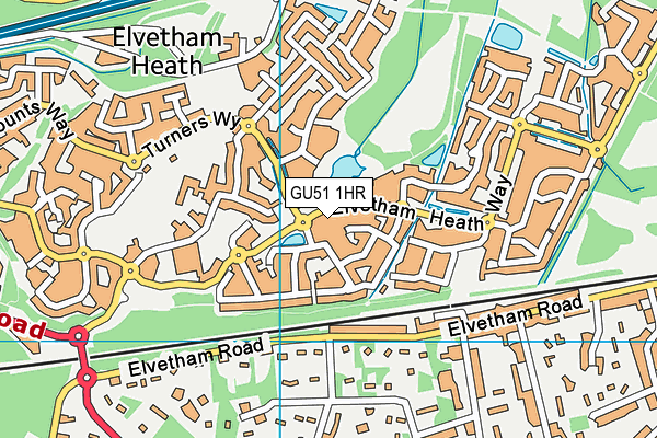 GU51 1HR map - OS VectorMap District (Ordnance Survey)