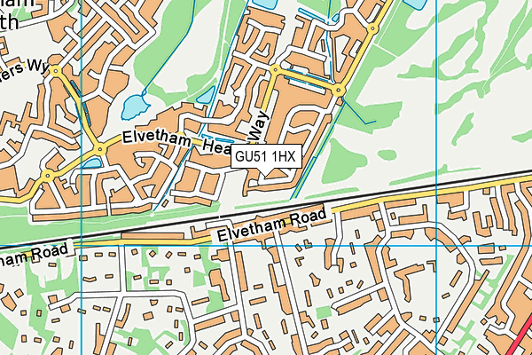 GU51 1HX map - OS VectorMap District (Ordnance Survey)
