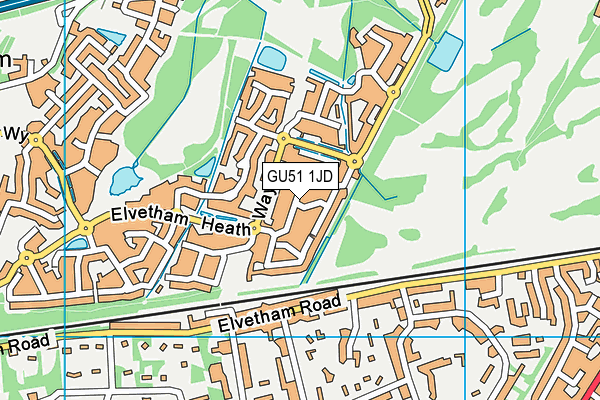 GU51 1JD map - OS VectorMap District (Ordnance Survey)