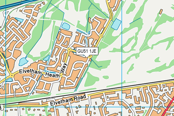 GU51 1JE map - OS VectorMap District (Ordnance Survey)