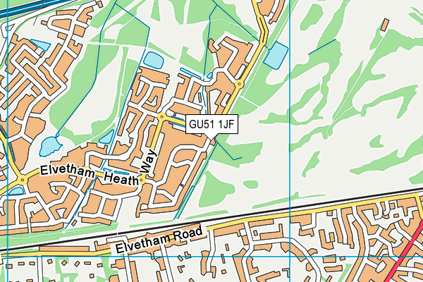 GU51 1JF map - OS VectorMap District (Ordnance Survey)