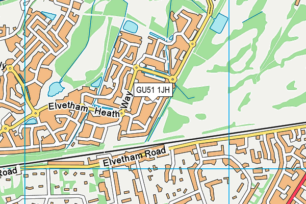 GU51 1JH map - OS VectorMap District (Ordnance Survey)