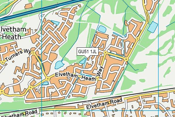 GU51 1JL map - OS VectorMap District (Ordnance Survey)
