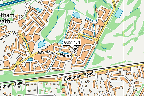 GU51 1JN map - OS VectorMap District (Ordnance Survey)