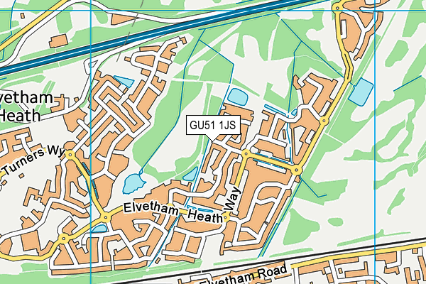 GU51 1JS map - OS VectorMap District (Ordnance Survey)