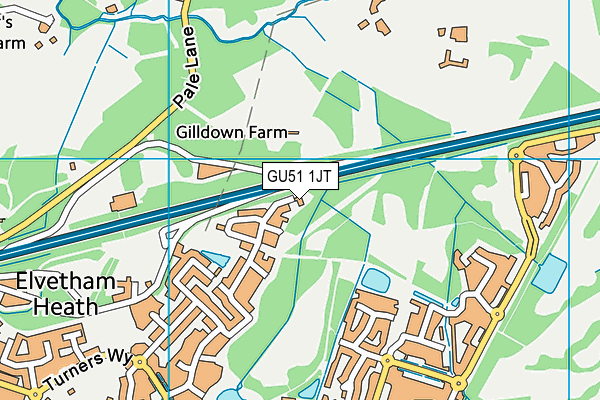 GU51 1JT map - OS VectorMap District (Ordnance Survey)