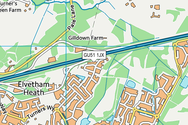 GU51 1JX map - OS VectorMap District (Ordnance Survey)