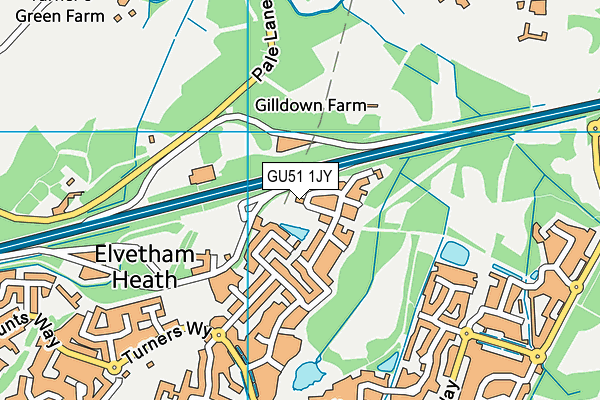 GU51 1JY map - OS VectorMap District (Ordnance Survey)