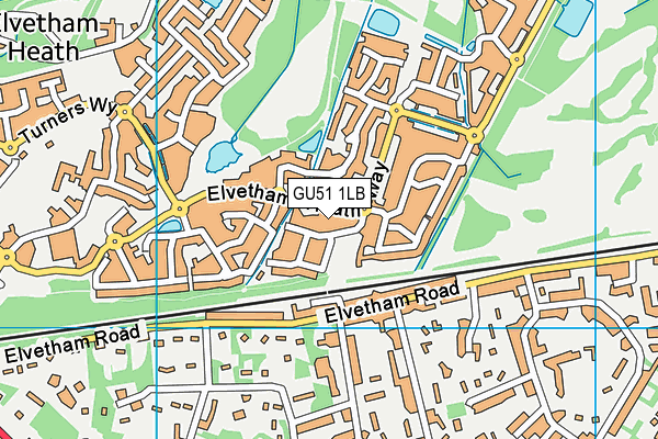 GU51 1LB map - OS VectorMap District (Ordnance Survey)