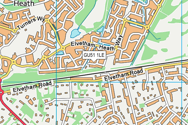 GU51 1LE map - OS VectorMap District (Ordnance Survey)