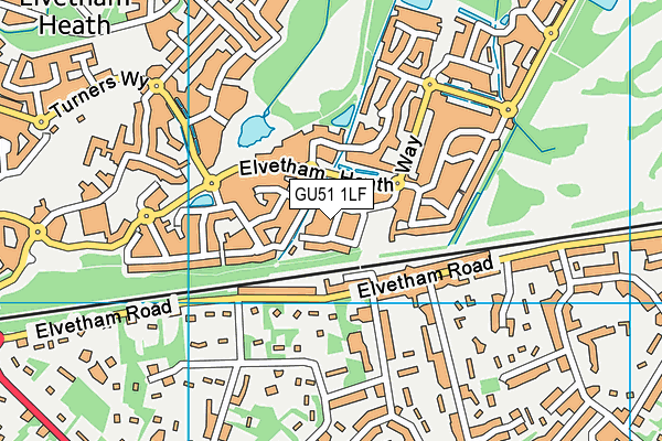 GU51 1LF map - OS VectorMap District (Ordnance Survey)