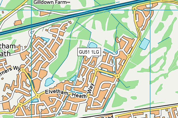 GU51 1LG map - OS VectorMap District (Ordnance Survey)