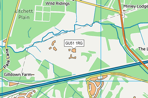 GU51 1RG map - OS VectorMap District (Ordnance Survey)